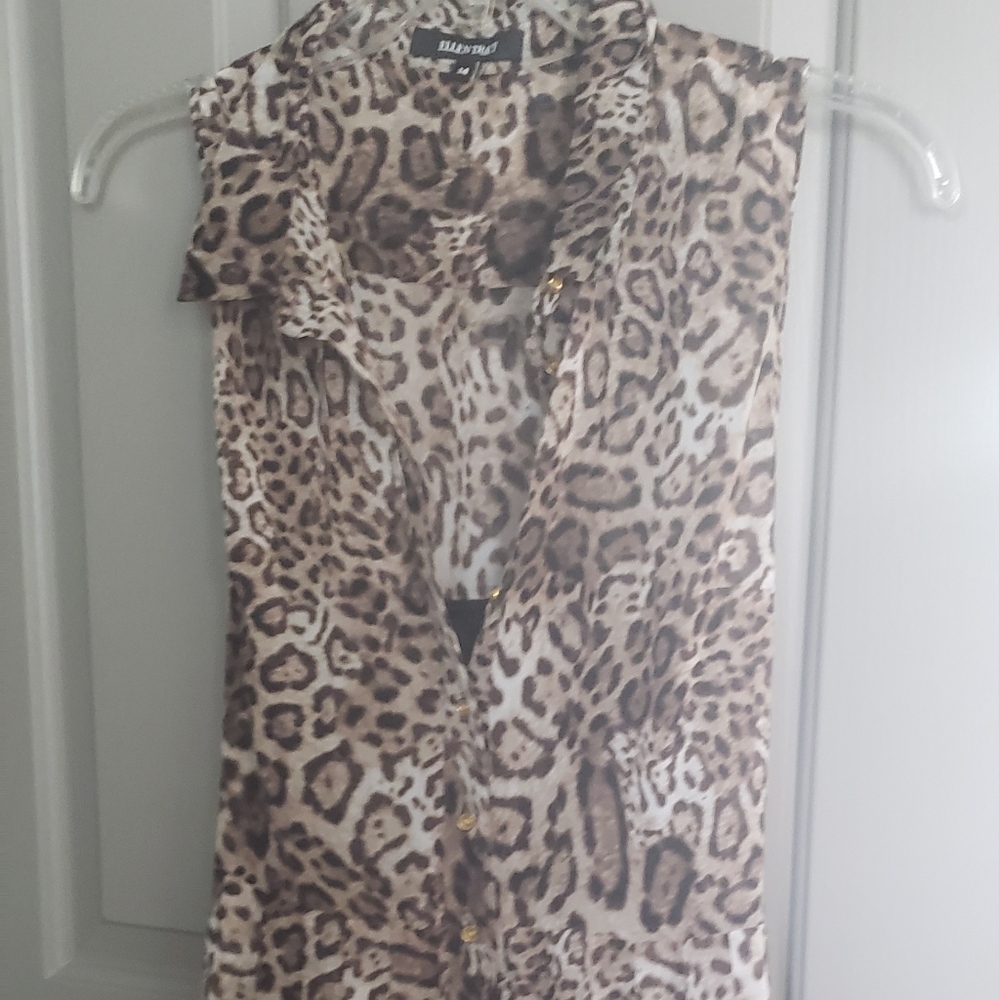 Ellen Tracy leopard print sleeveless dress